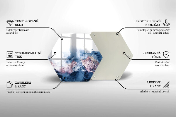 Glas Herdabdeckplatte Abstrakt bemalte Berge