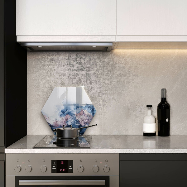 Glas Herdabdeckplatte Abstrakt bemalte Berge