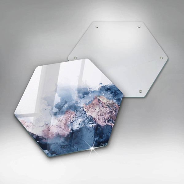 Glas Herdabdeckplatte Abstrakt bemalte Berge