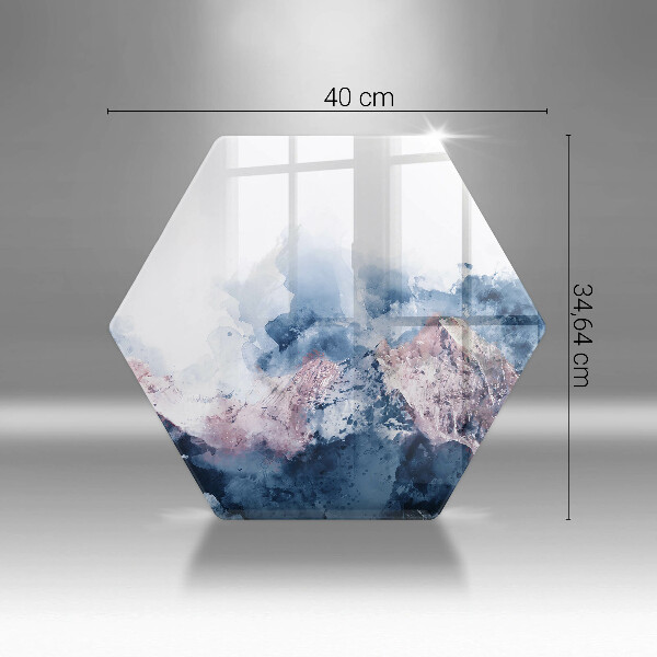 Glas Herdabdeckplatte Abstrakt bemalte Berge