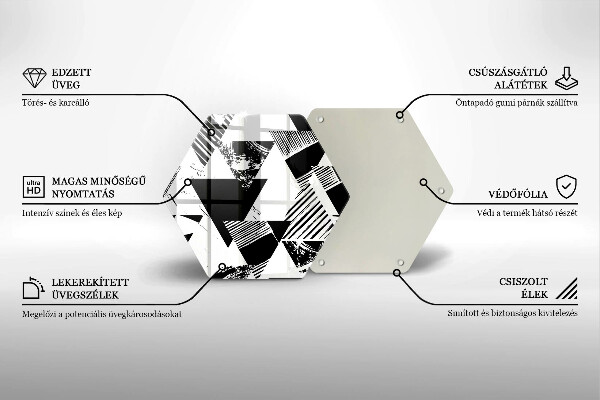 Glas Herdabdeckplatte Geometrische Dreiecke