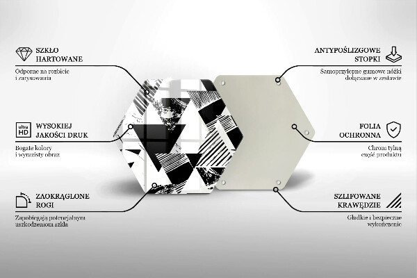 Glas Herdabdeckplatte Geometrische Dreiecke