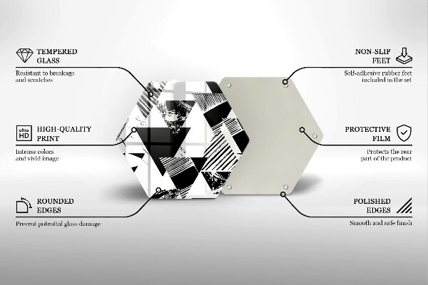 Glas Herdabdeckplatte Geometrische Dreiecke