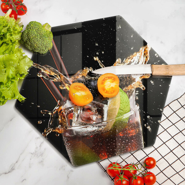 Glas Herdabdeckplatte Mit Eis trinken