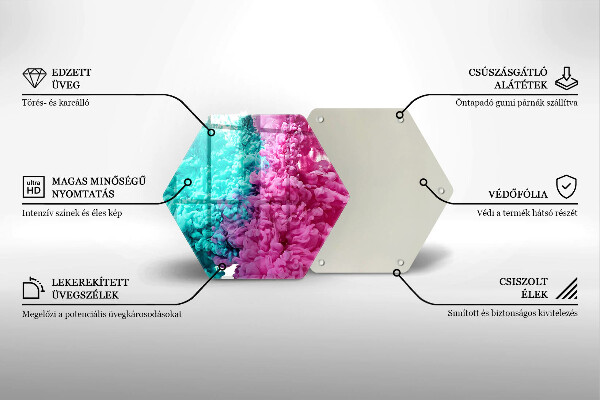 Glas Herdabdeckplatte Türkisrosa Rauch