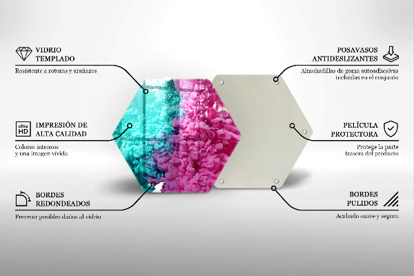 Glas Herdabdeckplatte Türkisrosa Rauch