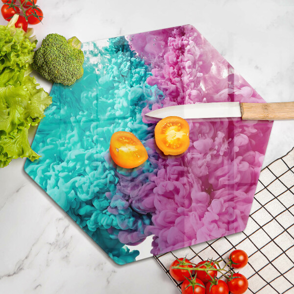 Glas Herdabdeckplatte Türkisrosa Rauch