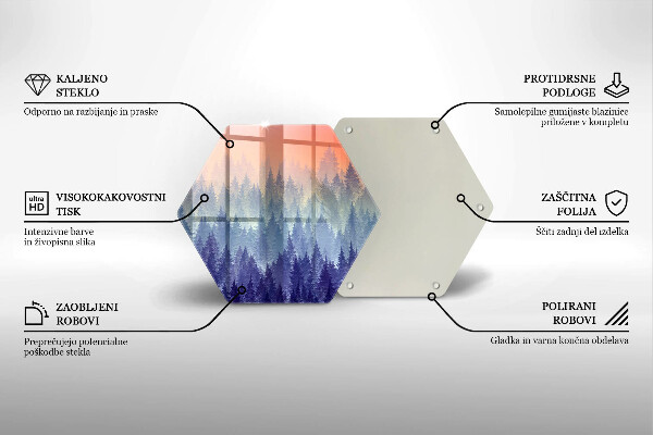 Glas Herdabdeckplatte Wald bei Sonnenuntergang