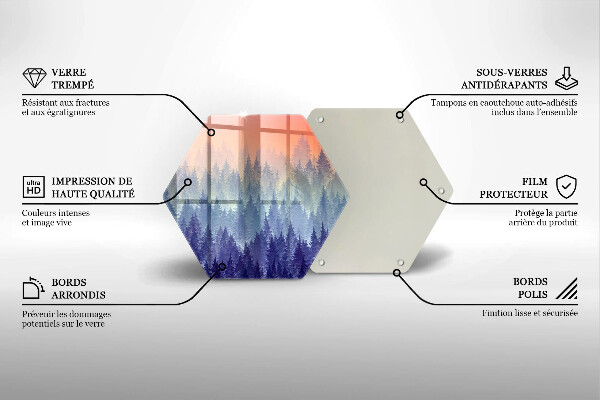 Glas Herdabdeckplatte Wald bei Sonnenuntergang