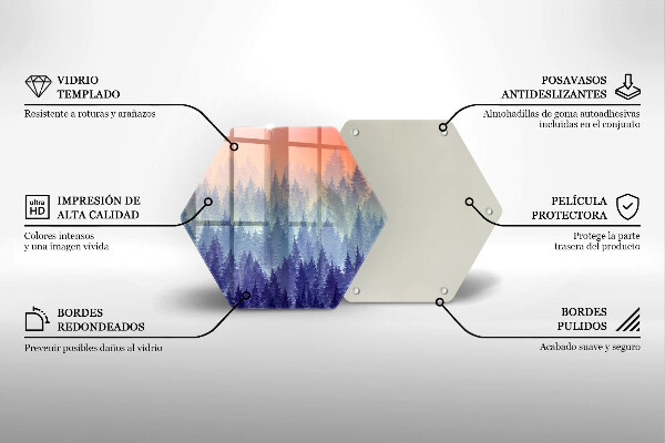 Glas Herdabdeckplatte Wald bei Sonnenuntergang