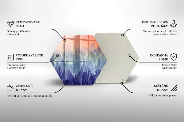 Glas Herdabdeckplatte Wald bei Sonnenuntergang