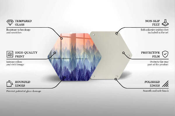 Glas Herdabdeckplatte Wald bei Sonnenuntergang
