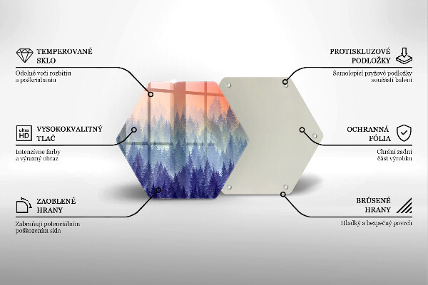 Glas Herdabdeckplatte Wald bei Sonnenuntergang