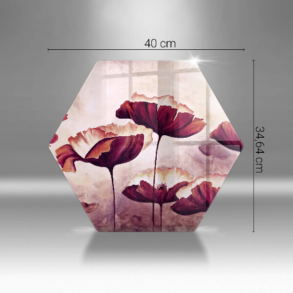 Glas Herdabdeckplatte Blumenmalerei