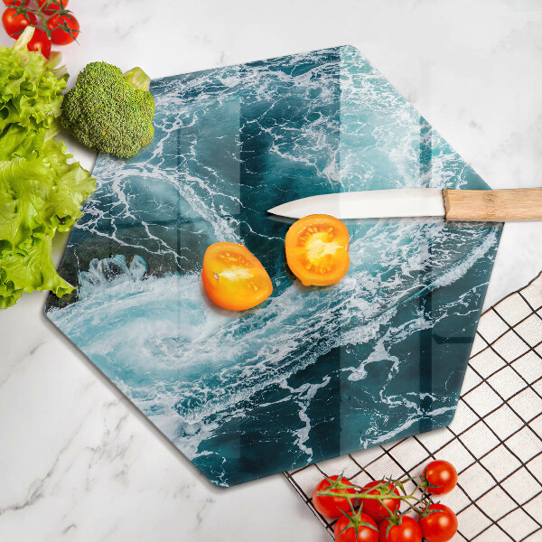 Glas Herdabdeckplatte Schäumende Wasserwellen