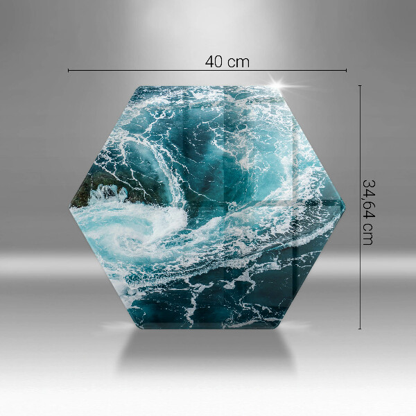 Glas Herdabdeckplatte Schäumende Wasserwellen