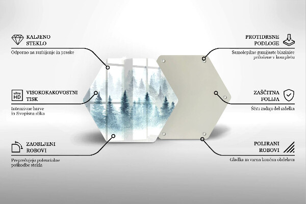 Glas Herdabdeckplatte Gemalter Winterwald