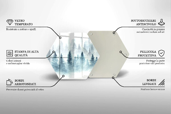 Glas Herdabdeckplatte Gemalter Winterwald