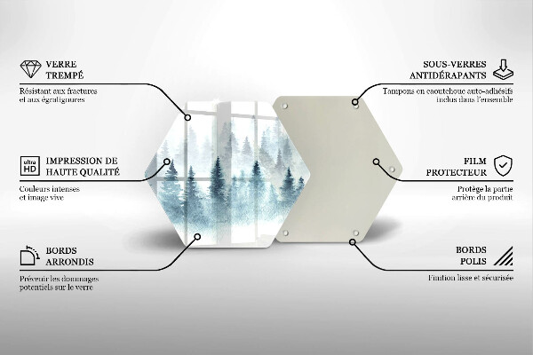 Glas Herdabdeckplatte Gemalter Winterwald