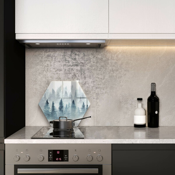 Glas Herdabdeckplatte Gemalter Winterwald