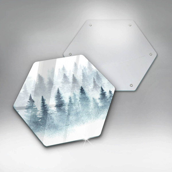 Glas Herdabdeckplatte Gemalter Winterwald