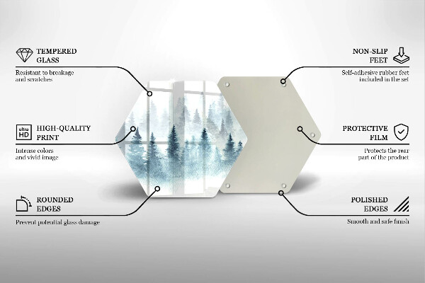 Glas Herdabdeckplatte Gemalter Winterwald