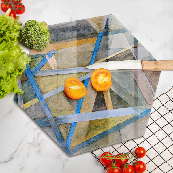 Glas Herdabdeckplatte Gemalte Linienabstraktion