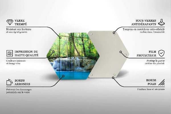 Glas Herdabdeckplatte Wasserfall im Wald
