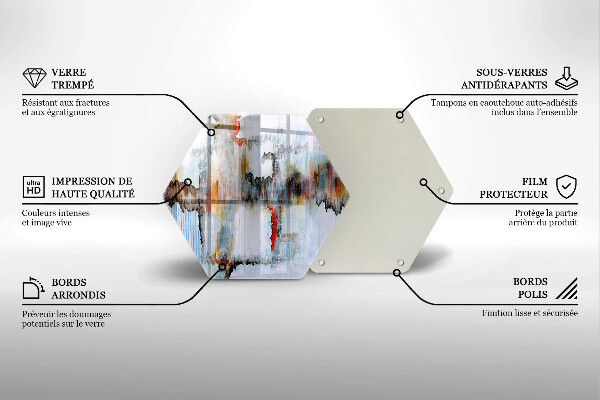 Glas Herdabdeckplatte Abstraktionsfarben