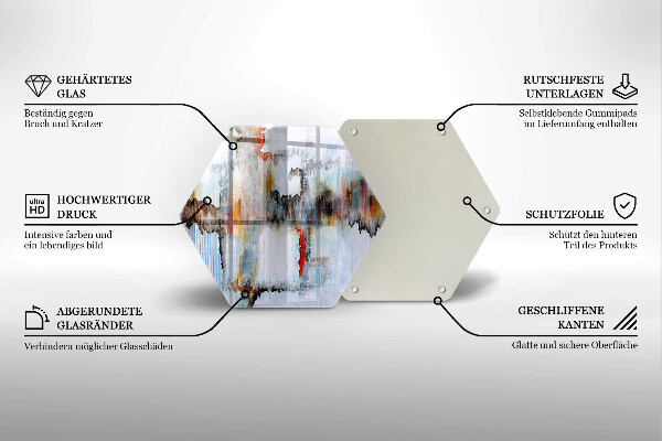 Glas Herdabdeckplatte Abstraktionsfarben