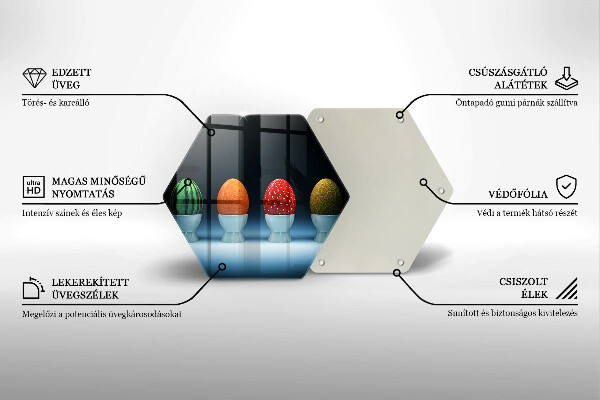 Glas Herdabdeckplatte Abstrakte Fruchteier