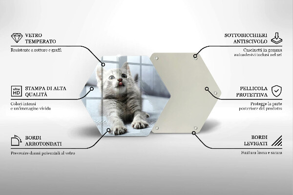 Glas Herdabdeckplatte Kleines süßes Kätzchen