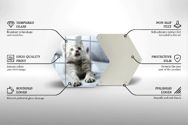 Glas Herdabdeckplatte Kleines süßes Kätzchen
