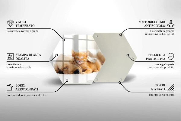 Glas Ceranfeldabdeckung Tiere Hund und Katze