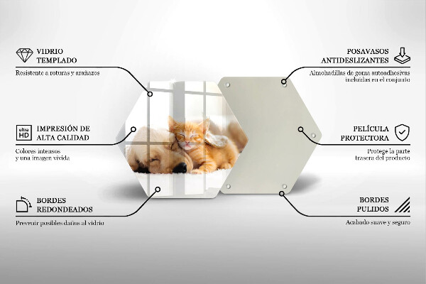 Glas Ceranfeldabdeckung Tiere Hund und Katze