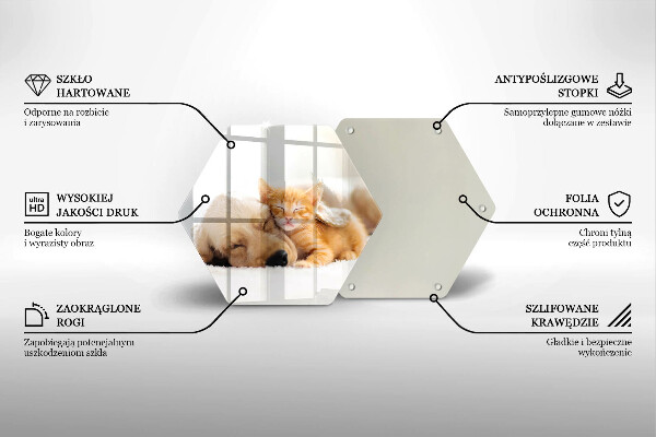 Glas Ceranfeldabdeckung Tiere Hund und Katze