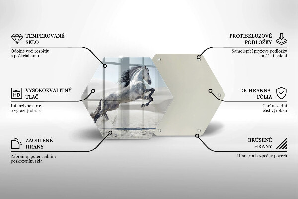 Glas Herdabdeckplatte Weißes Pferdeross