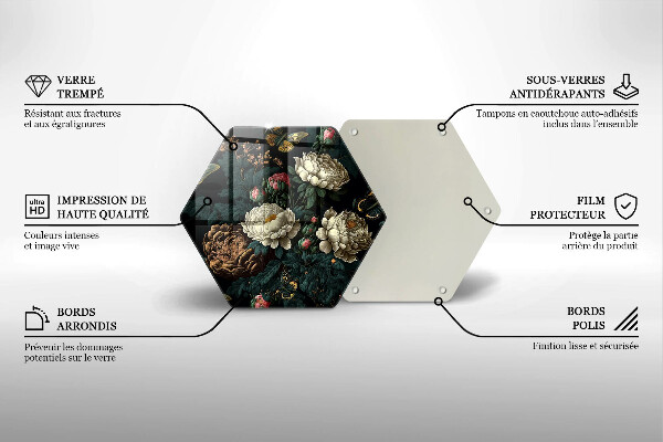 Glas Herdabdeckplatte Vintage Pfingstrosenblüten