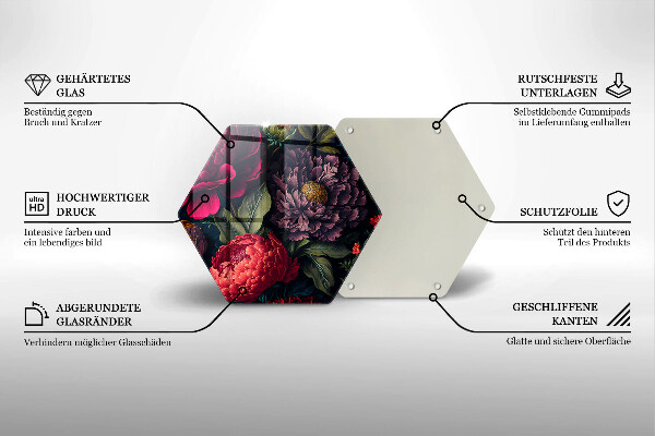 Glas Herdabdeckplatte Schöne Blumen