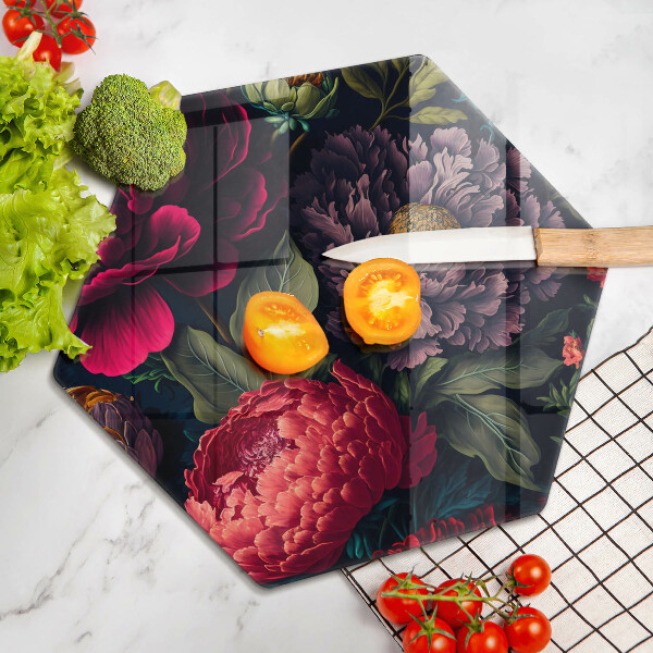 Glas Herdabdeckplatte Schöne Blumen