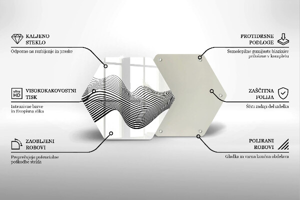 Glas Herdabdeckplatte Lineare Abstraktion