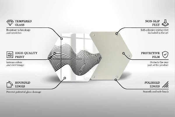 Glas Herdabdeckplatte Lineare Abstraktion