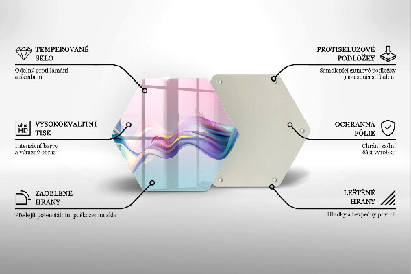Glas Herdabdeckplatte Pastellabstraktion