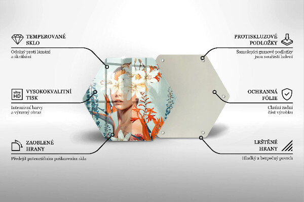 Glas Herdabdeckplatte Frau in Blumen