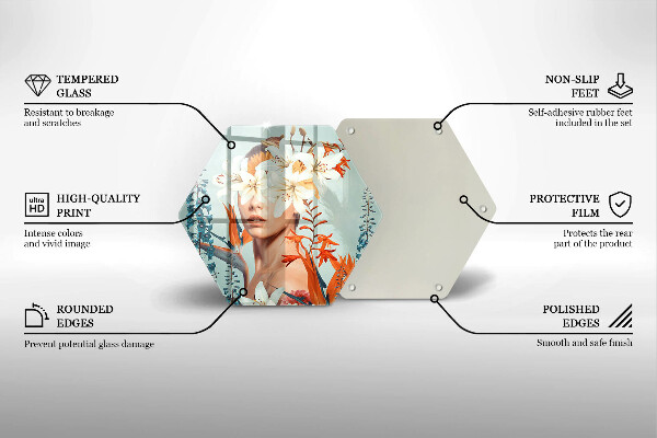 Glas Herdabdeckplatte Frau in Blumen
