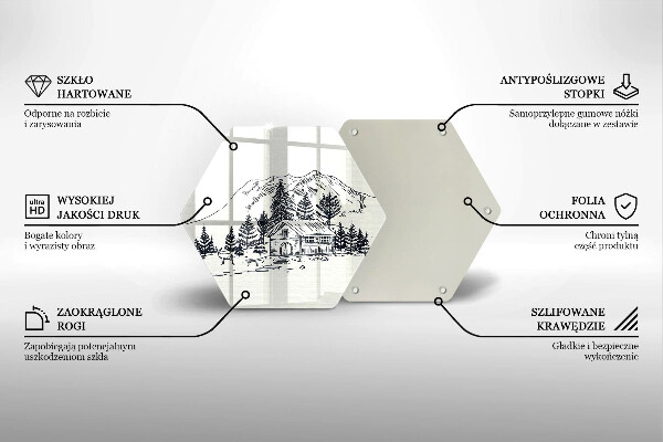 Glas Herdabdeckplatte Zeichnung einer Hütte in den Bergen