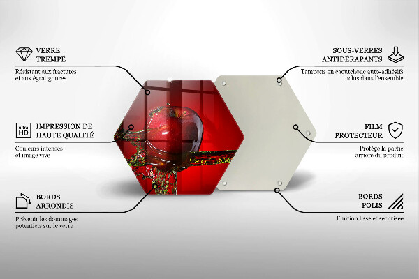 Glas Herdabdeckplatte Apfelfrucht im Wasser