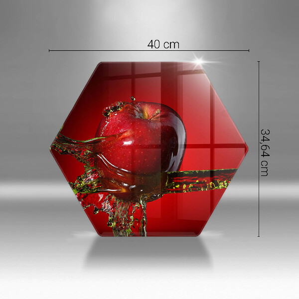 Glas Herdabdeckplatte Apfelfrucht im Wasser