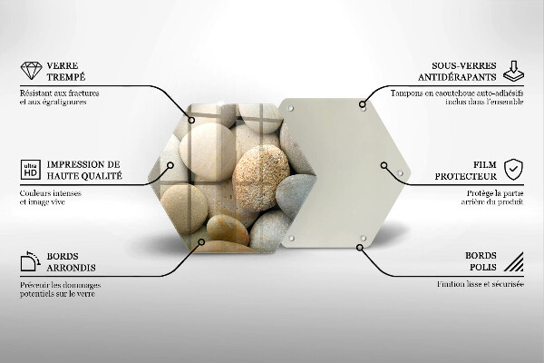 Glas Herdabdeckplatte Muster aus ovalen Steinen