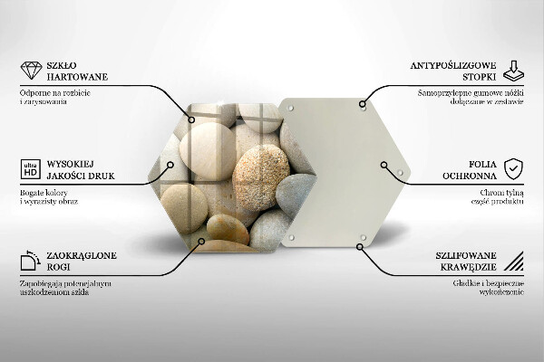 Glas Herdabdeckplatte Muster aus ovalen Steinen